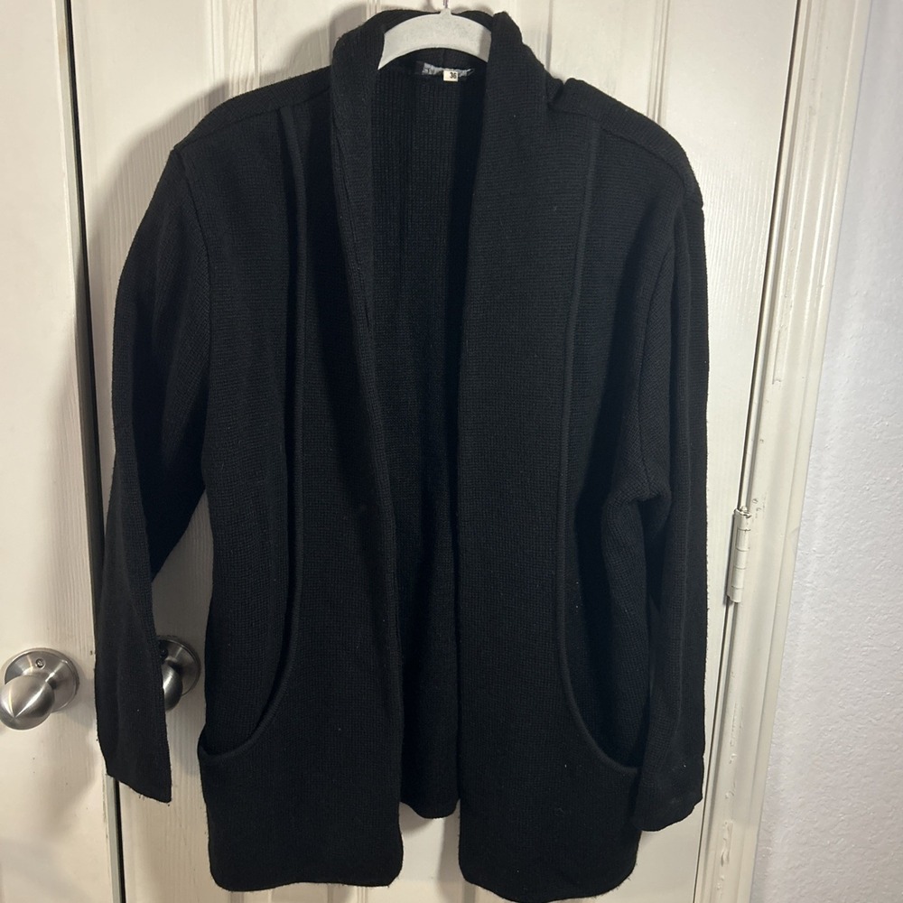 Vintage Leonart Open‎ Cardigan Sweater Mens Size 36 (S) Black  80s/90s